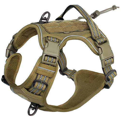 Harnais Tactique Anti-Traction pour Grand Chien — Réglable & Respirant